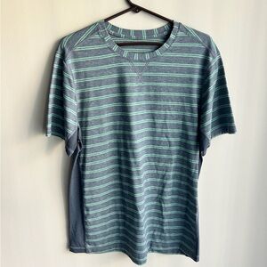 Lululemon Men’s Green Striped Short Sleeve Tee